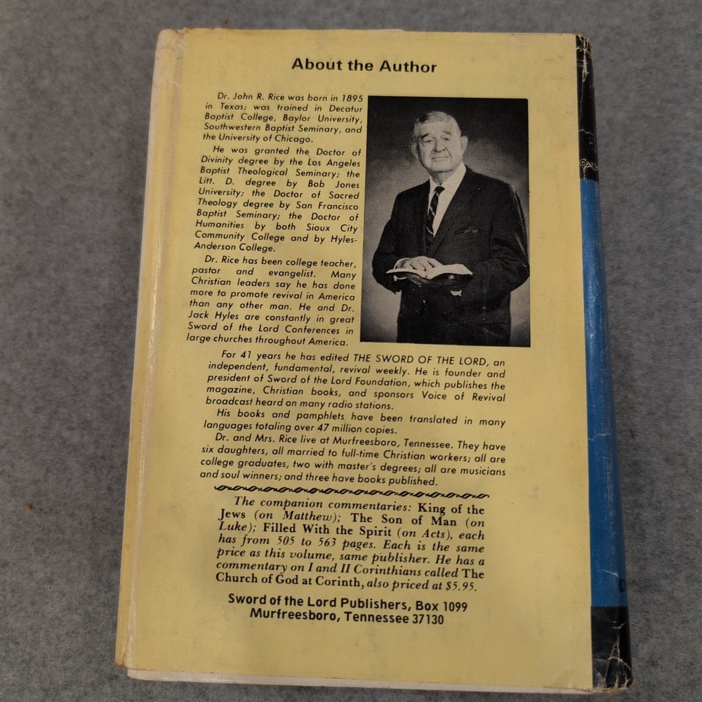 In the Beginning Genesis Commentary Dr John R Rice 1975 Hardcover 087398403X - Picture 3 of 9
